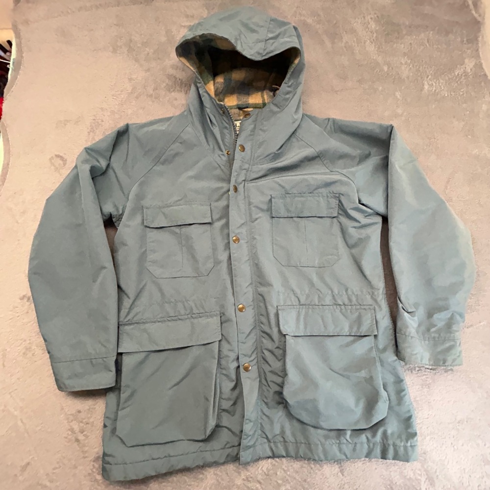 Vintage L.L.Bean Baxter State Parka Women's L Wool Lined Made in USA Blue